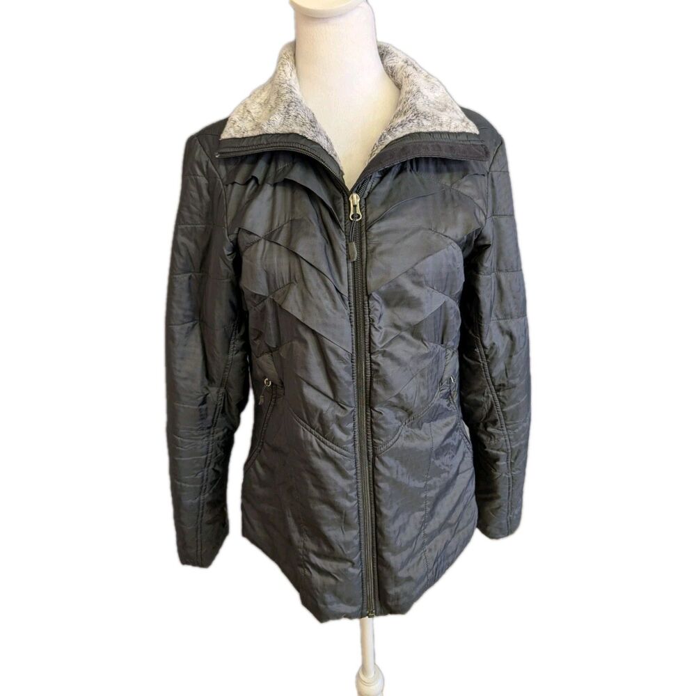 Columbia Puffer Jacket Women's Med Kaleidoscope II Omni Heat Black Thermal Lined